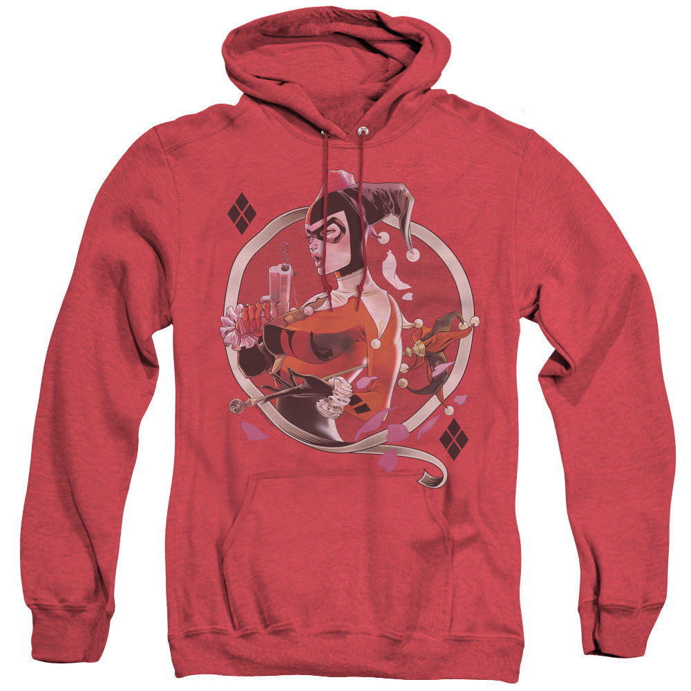 Batman - Harley Q - Adult Heather Hoodie - Red