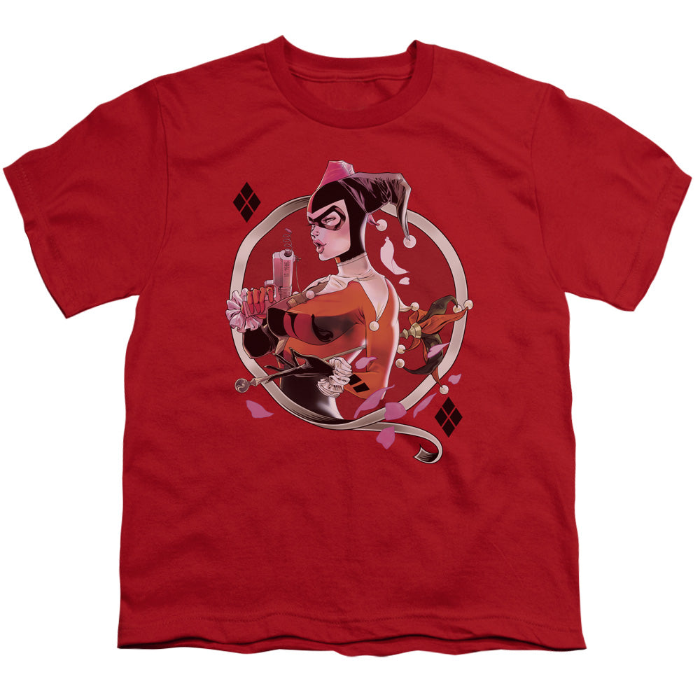 Batman - Harley Q - Short Sleeve Youth 18/1 - Red T-shirt