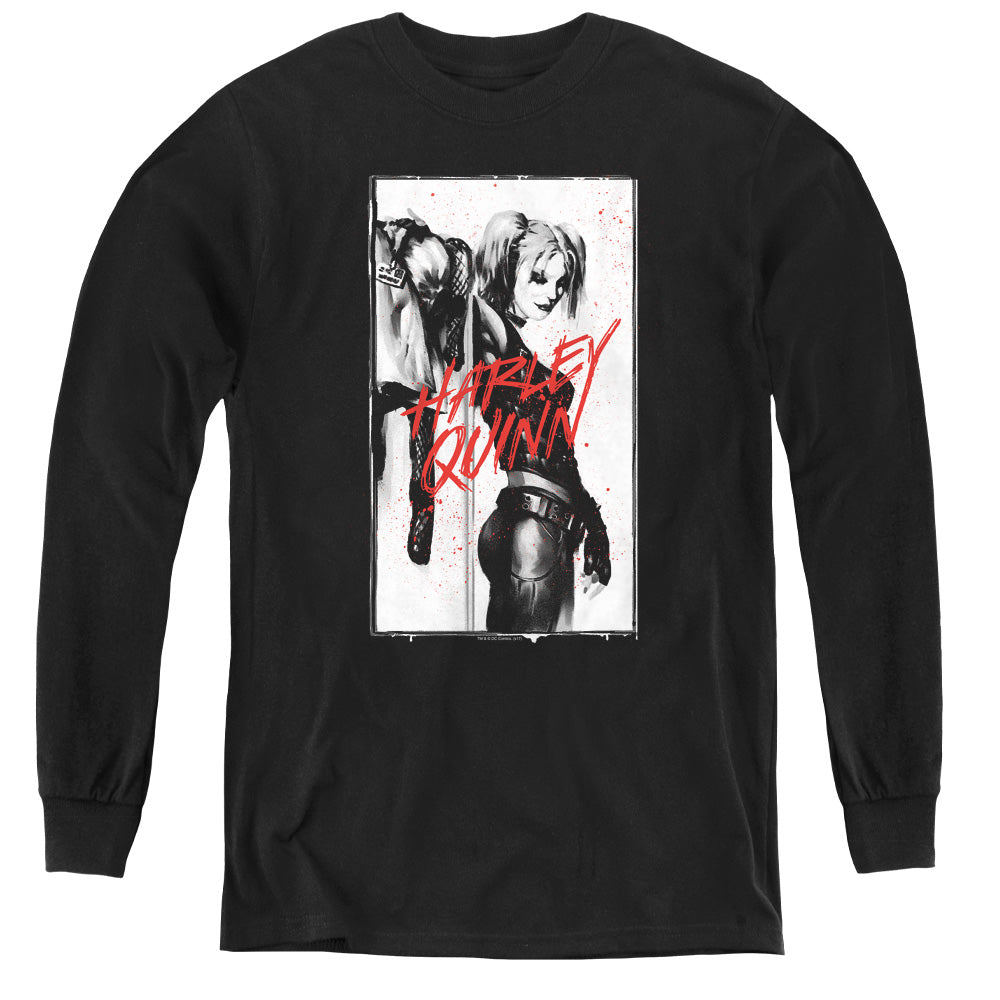 Batman - Inked Quinn - Youth Long Sleeve Tee - Black