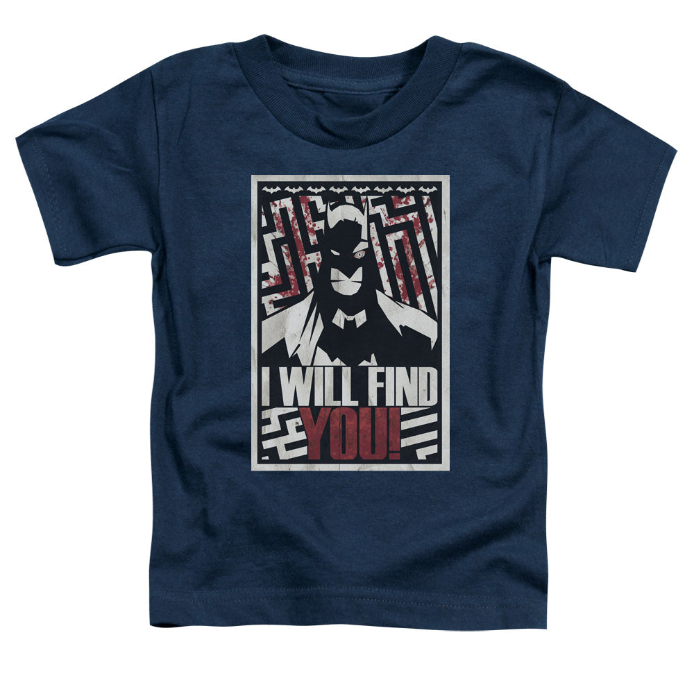 Batman - I Will Fnd You - Short Sleeve Toddler Tee - Navy T-shirt