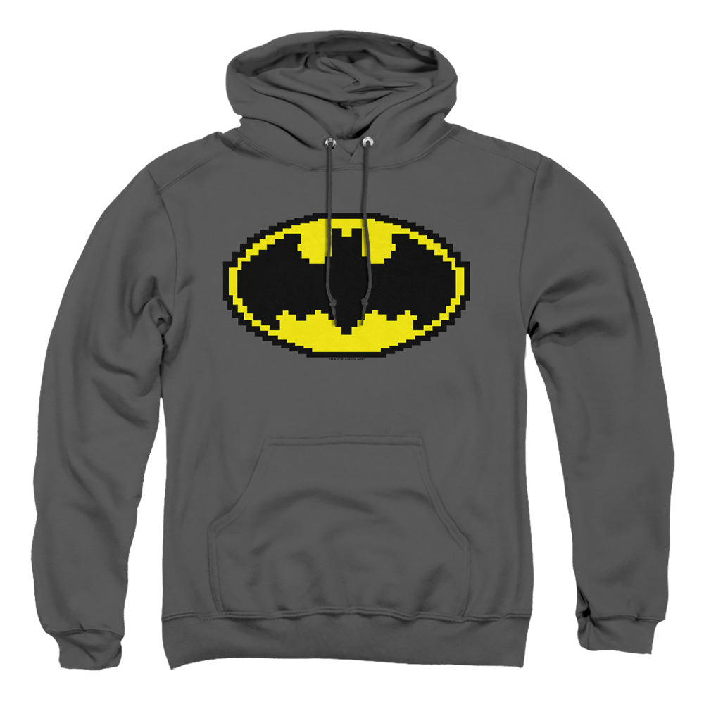 Batman - Pixel Symbol - Adult Pull-over Hoodie - Charcoal