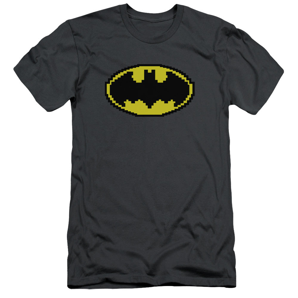 Batman - Pixel Symbol - Short Sleeve Adult 30/1 - Charcoal T-shirt