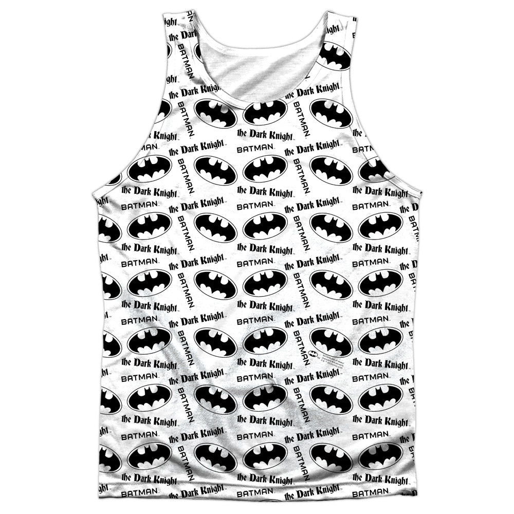 Batman - Repeat Dark Knight - Adult Poly Tank Top - White