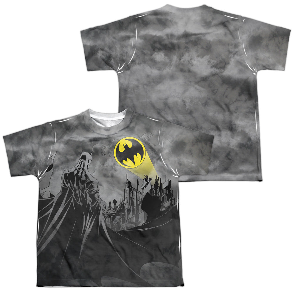 Batman - Heed The Call - Short Sleeve Youth Poly Crew - White T-shirt