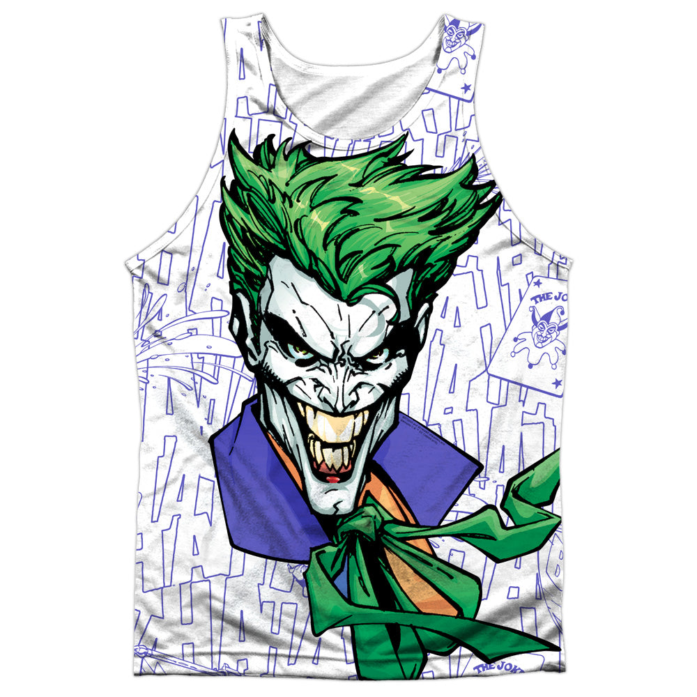 Batman - Laugh Clown Laugh - Adult 100% Poly Tank Top - White