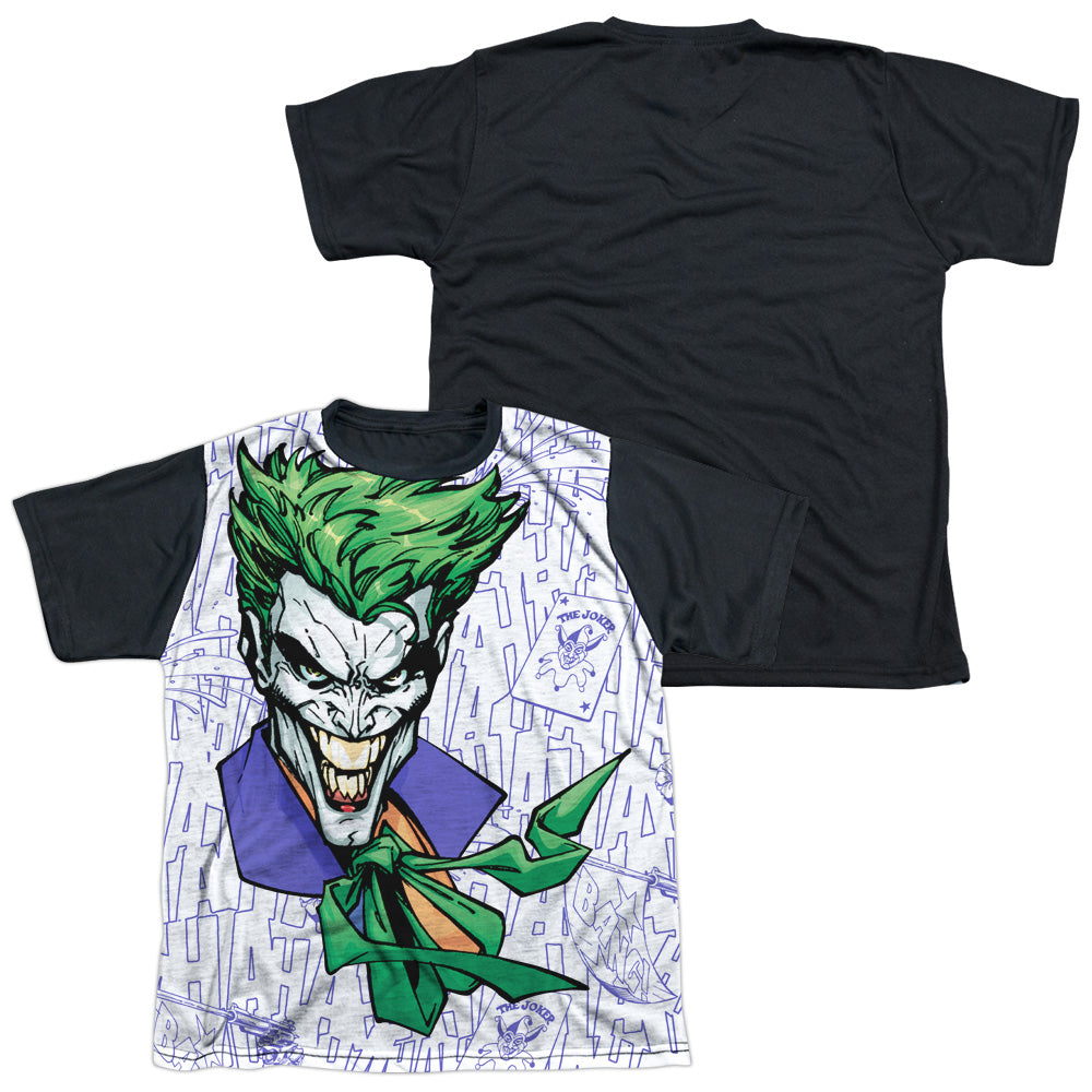 Batman - Laugh Clown Laugh - Short Sleeve Youth White Front Black Back - White T-shirt
