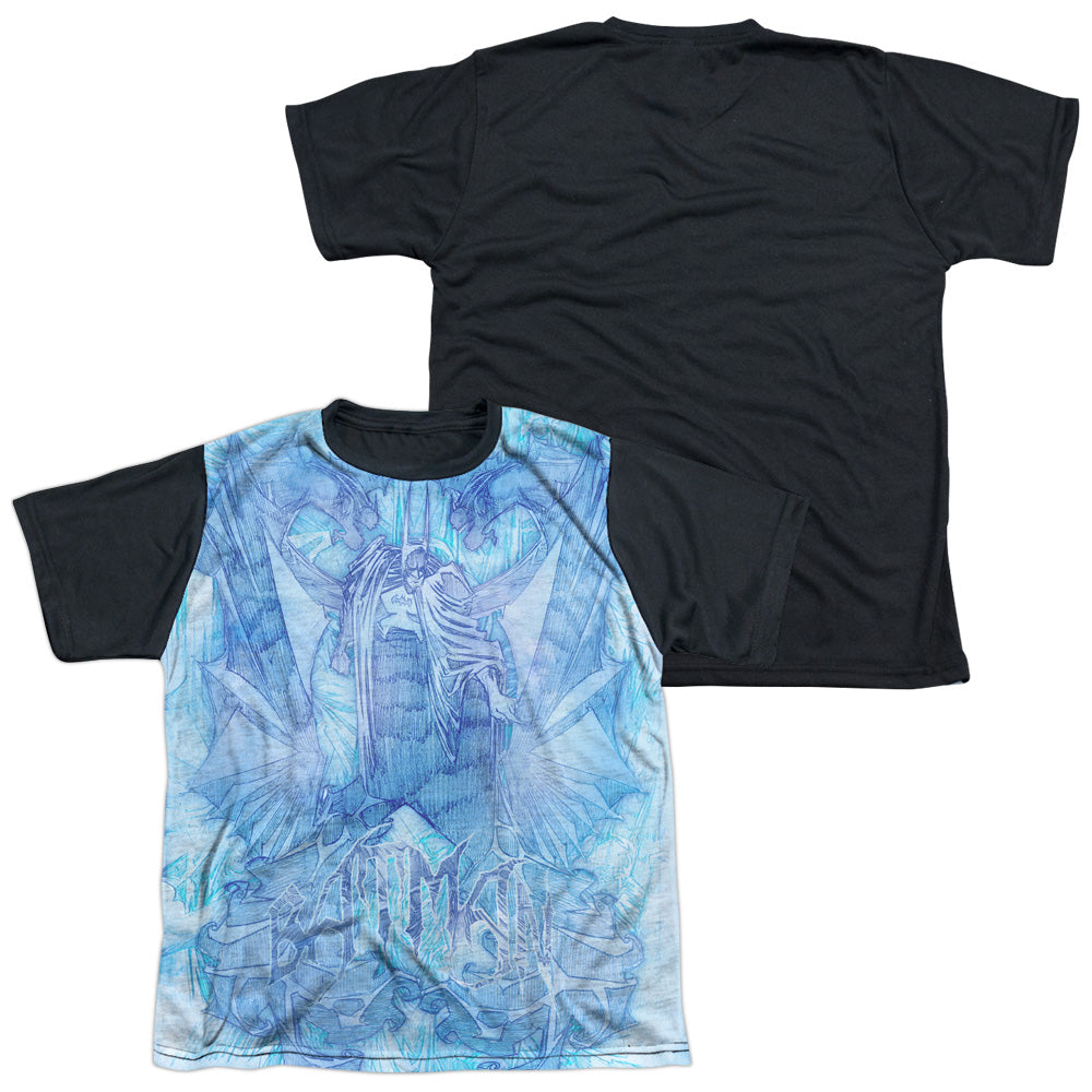 Batman - Brooding - Short Sleeve Youth White Front Black Back - White T-shirt