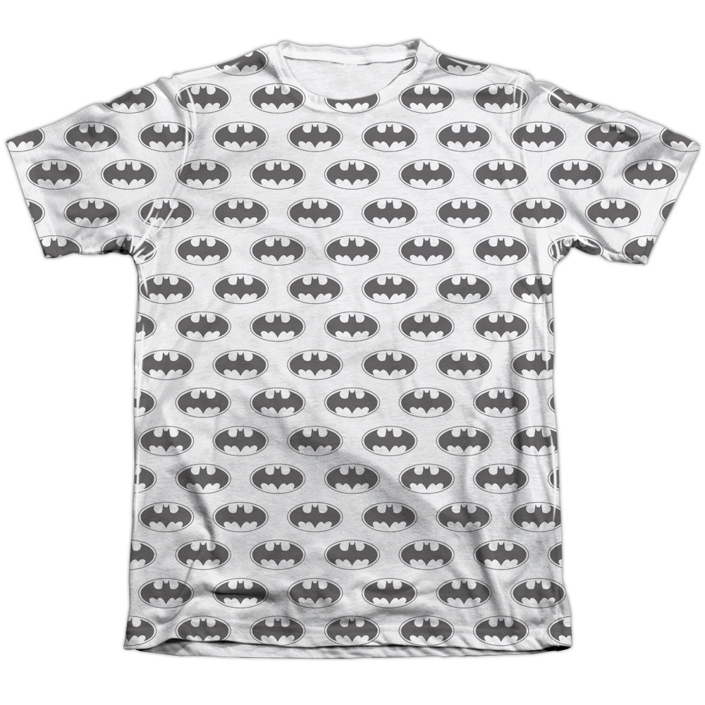 Batman - Bats All Over - Adult 65/35 Poly/cotton Short Sleeve Tee - White T-shirt