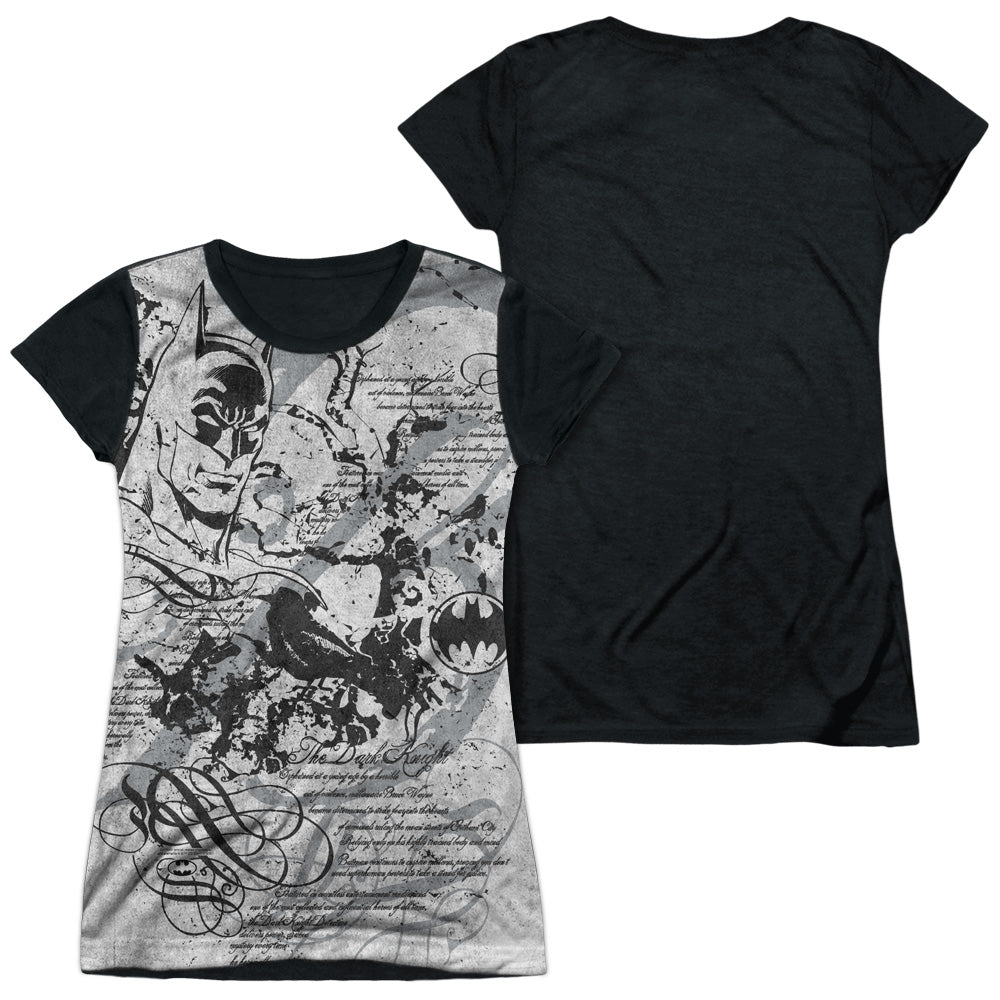 Batman - Tale Of The Dark Knigth - Short Sleeve Junior Poly Black Back - White T-shirt