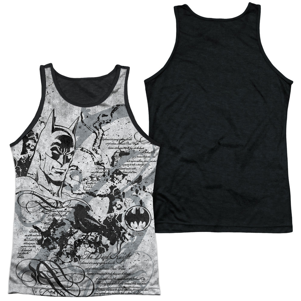 Batman - Tale Of The Dark Knigth - Adult Poly Tank Top Black Back - White