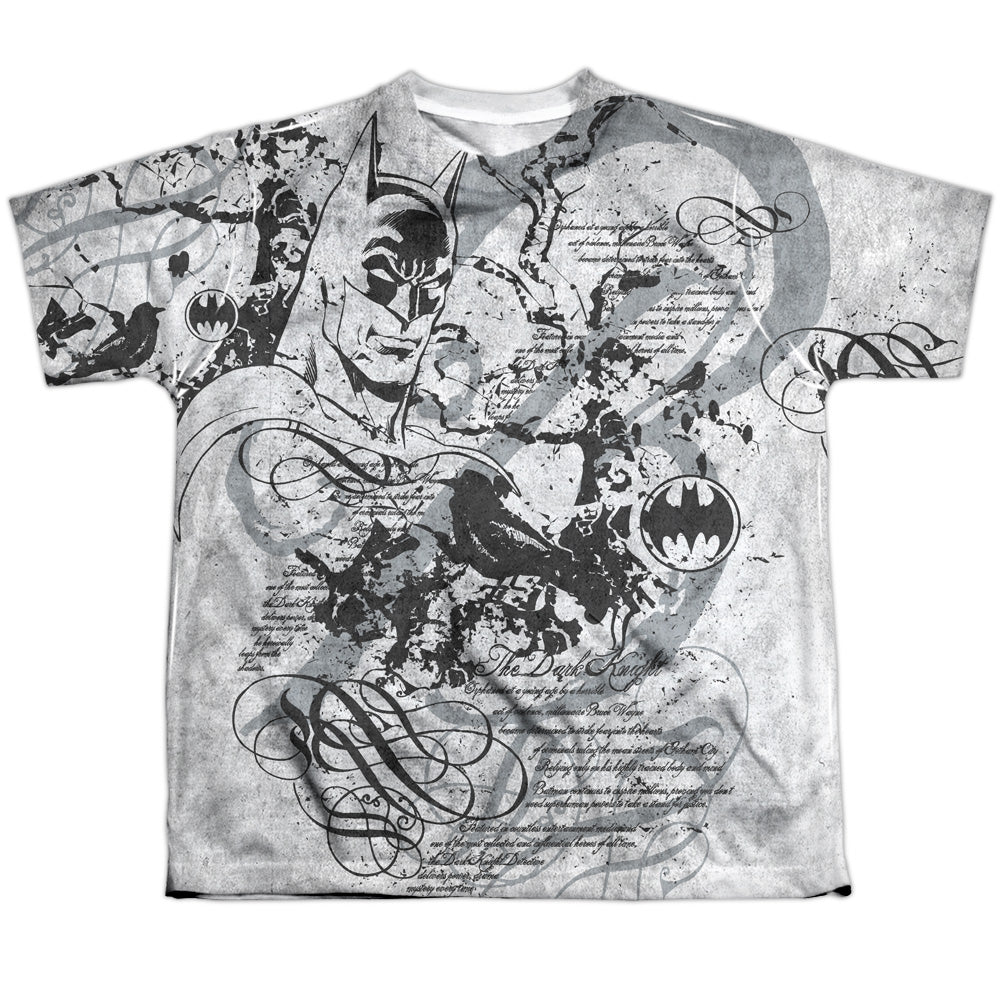 Batman - Tale Of The Dark Knigth - Short Sleeve Youth Poly Crew - White T-shirt