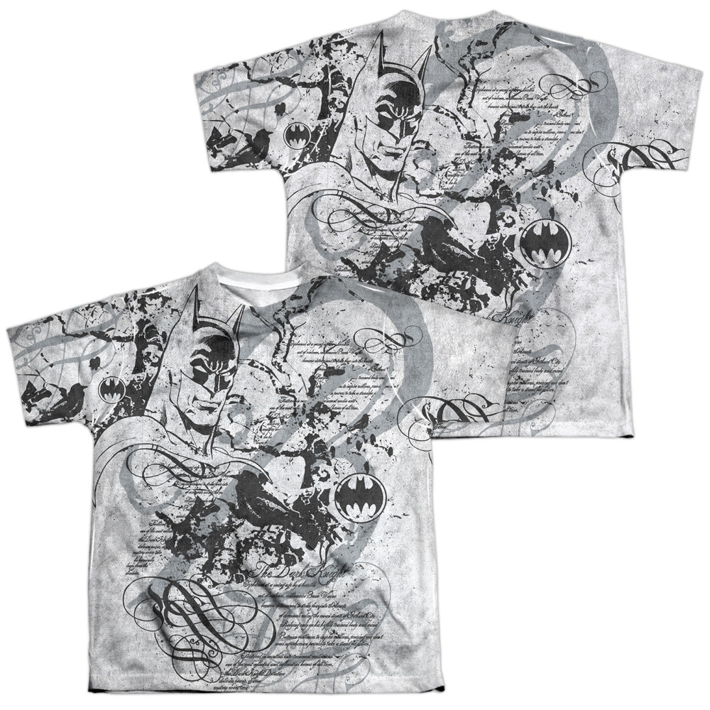 Batman - Tale Of The Dark Knigth - Short Sleeve Youth Poly Crew - White T-shirt