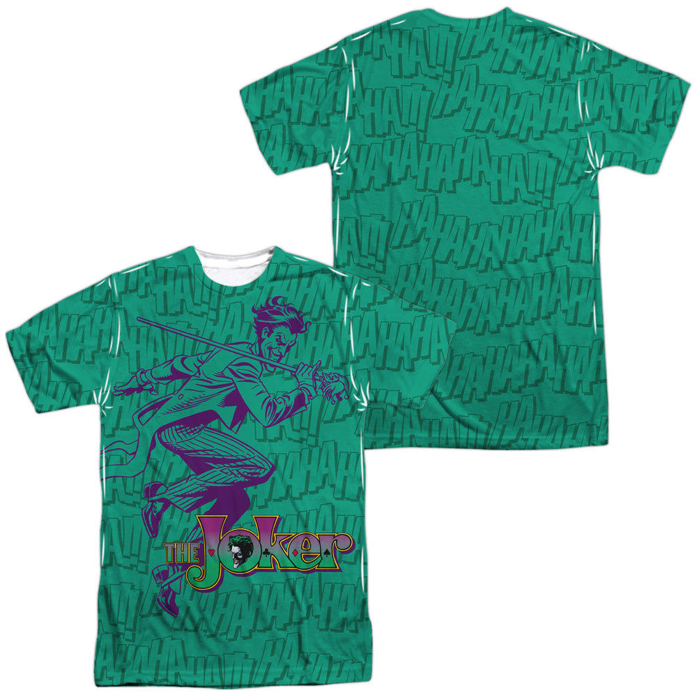 Batman - Merriment (Front/back Print) - Short Sleeve Adult 100% Poly Crew - White T-shirt