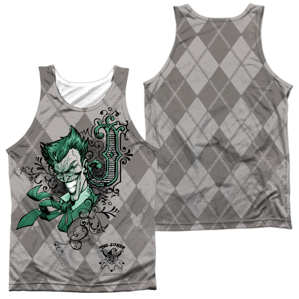 Batman - Jokergyle - Adult 100% Poly Tank Top - White
