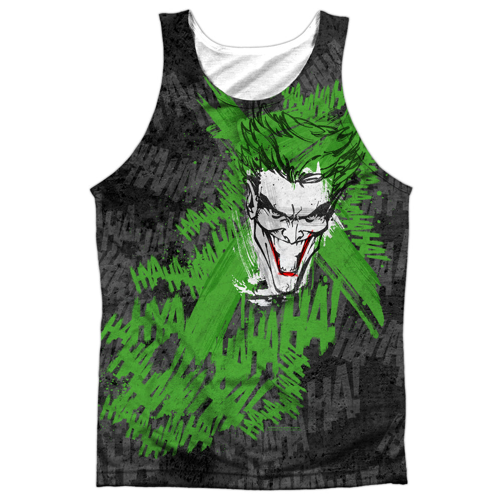 Batman - Whats So Funny - Adult 100% Poly Tank Top - White