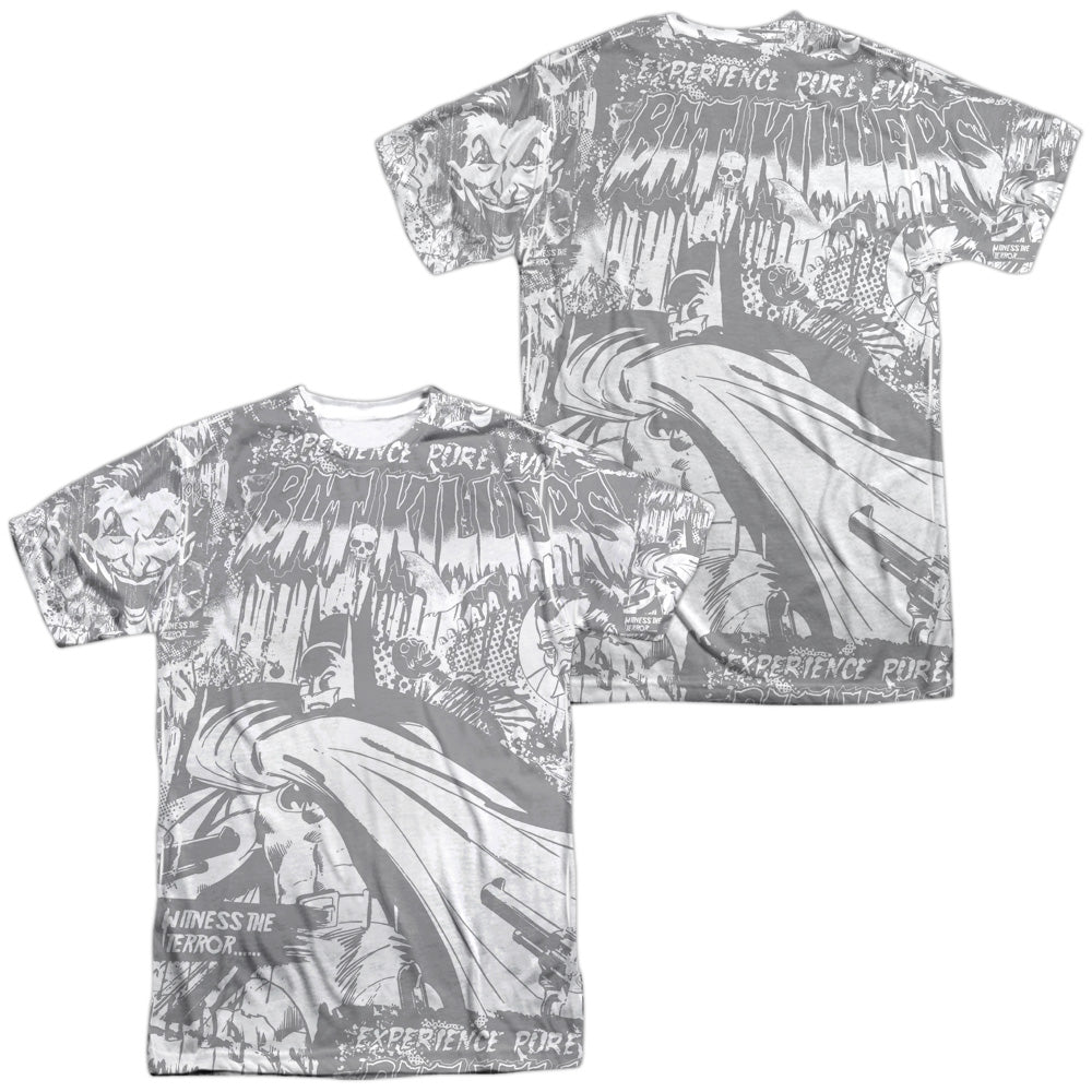 Batman - Bat Killers (Front/back Print) - Short Sleeve Adult 100% Poly Crew - White T-shirt