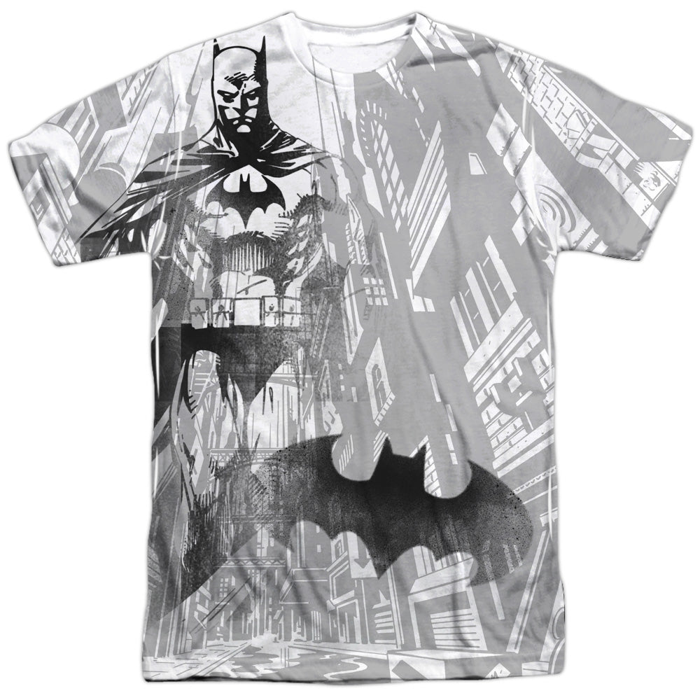 Batman - Vigilance - Short Sleeve Adult Poly Crew - White T-shirt