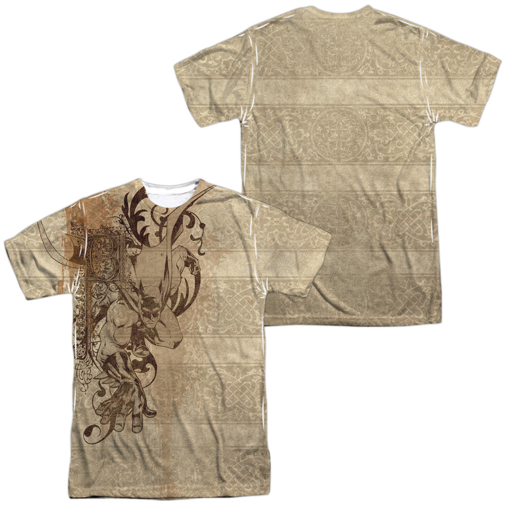 Batman - B Is For Batman (Front/back Print) - Short Sleeve Adult 100% Poly Crew - White T-shirt