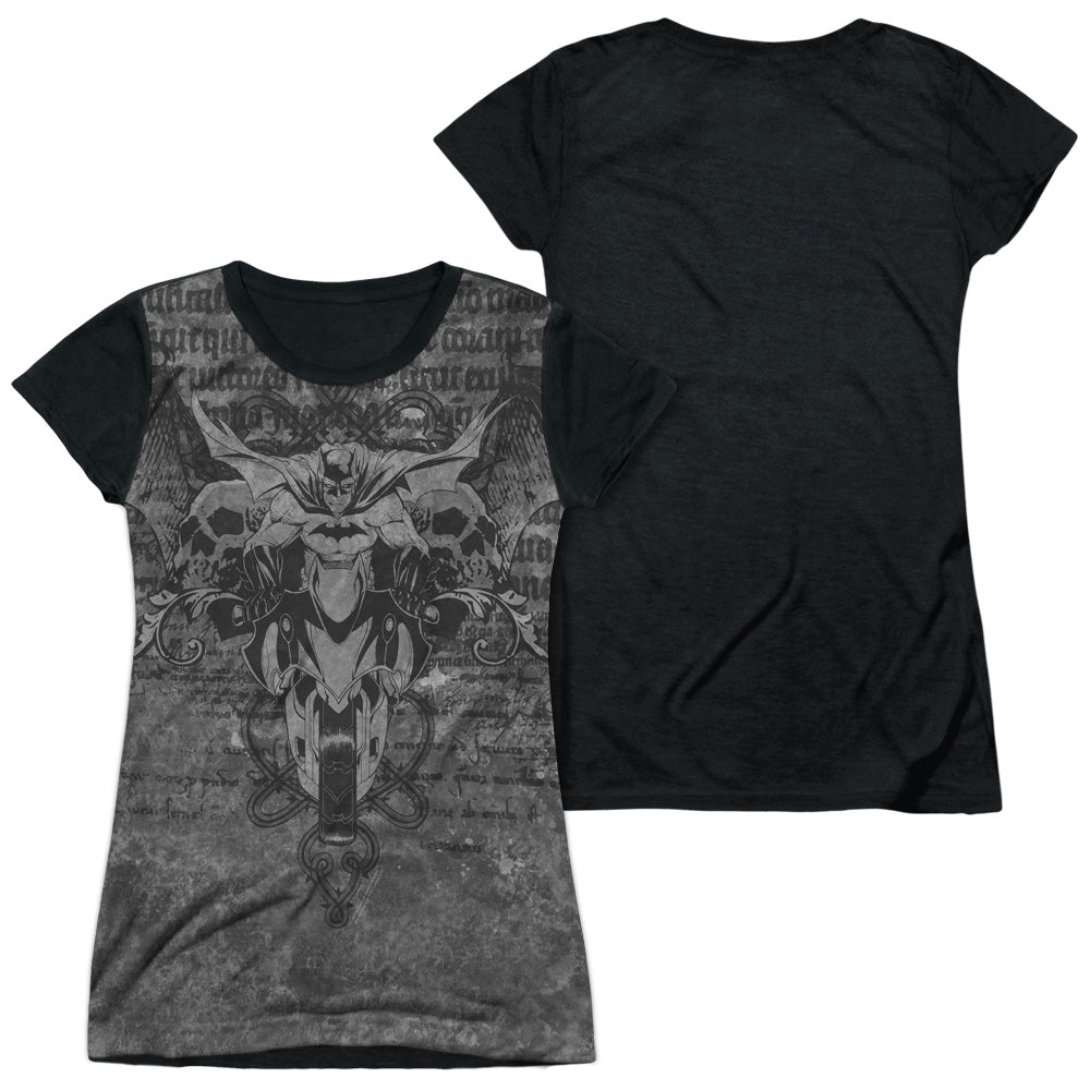 Batman - Ride Free - Short Sleeve Junior Poly Black Back - White T-shirt