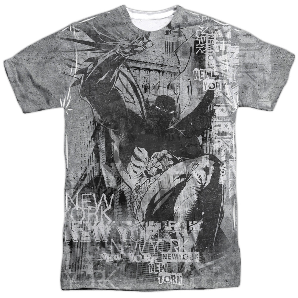 Batman - Knight Life - Short Sleeve Adult 100% Poly Crew - White T-shirt