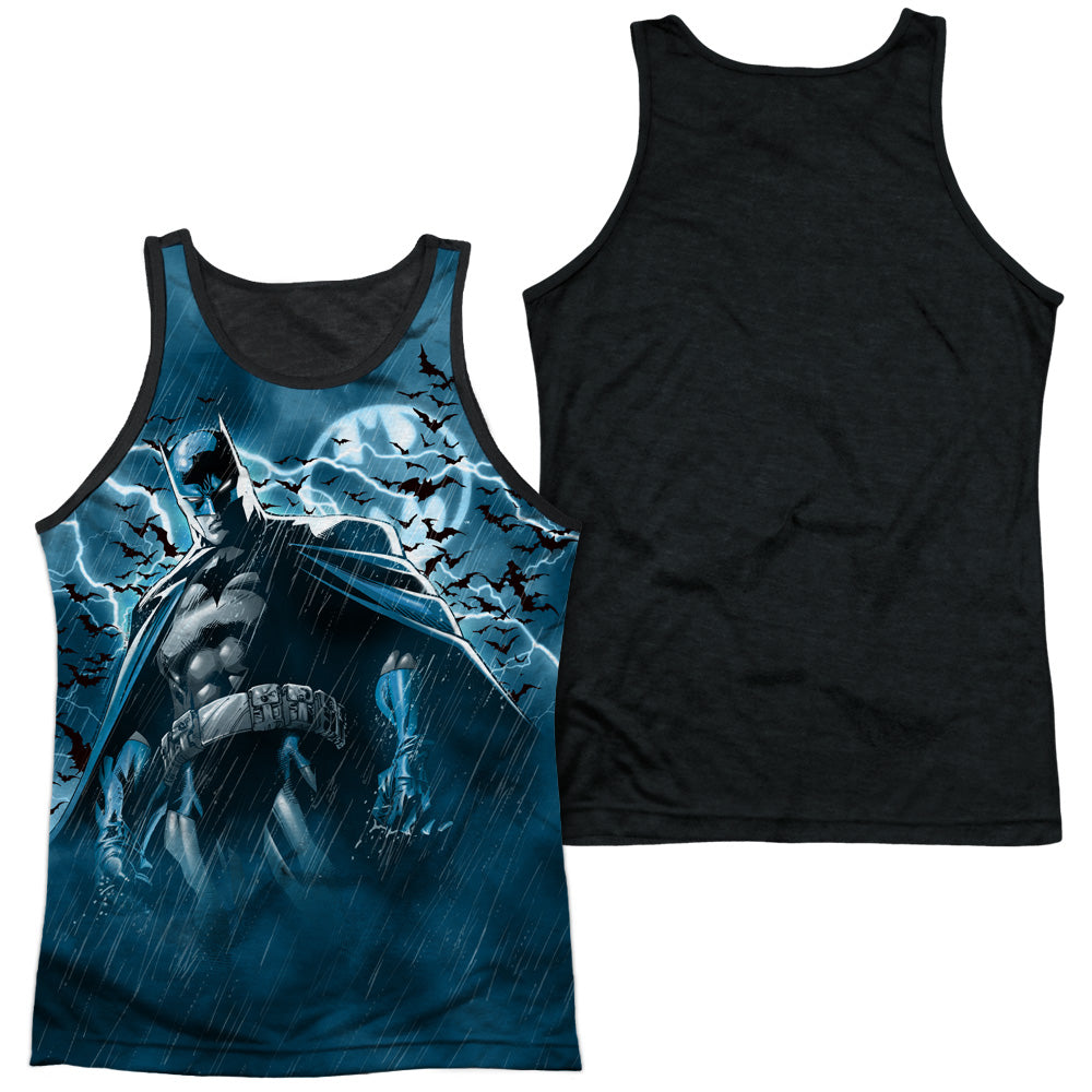 Batman - Stormy Knight - Adult Poly Tank Top Black Back - White