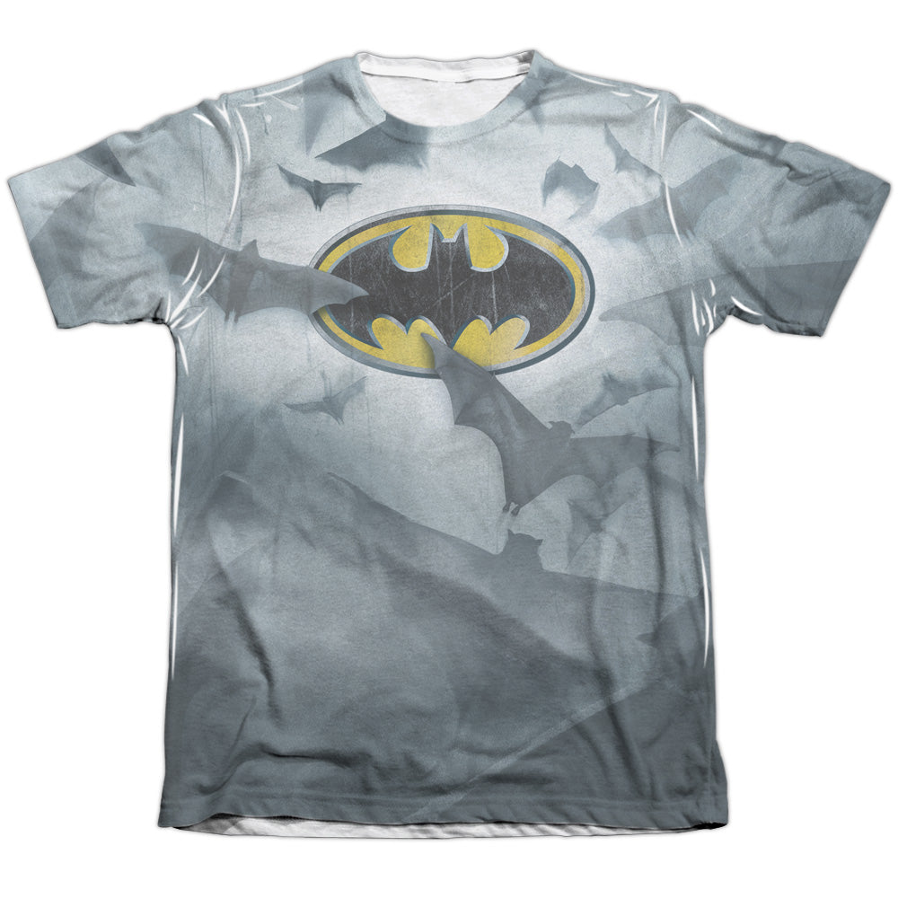 Batman - Bats Logo - Adult 65/35 Poly/cotton Short Sleeve Tee - White T-shirt
