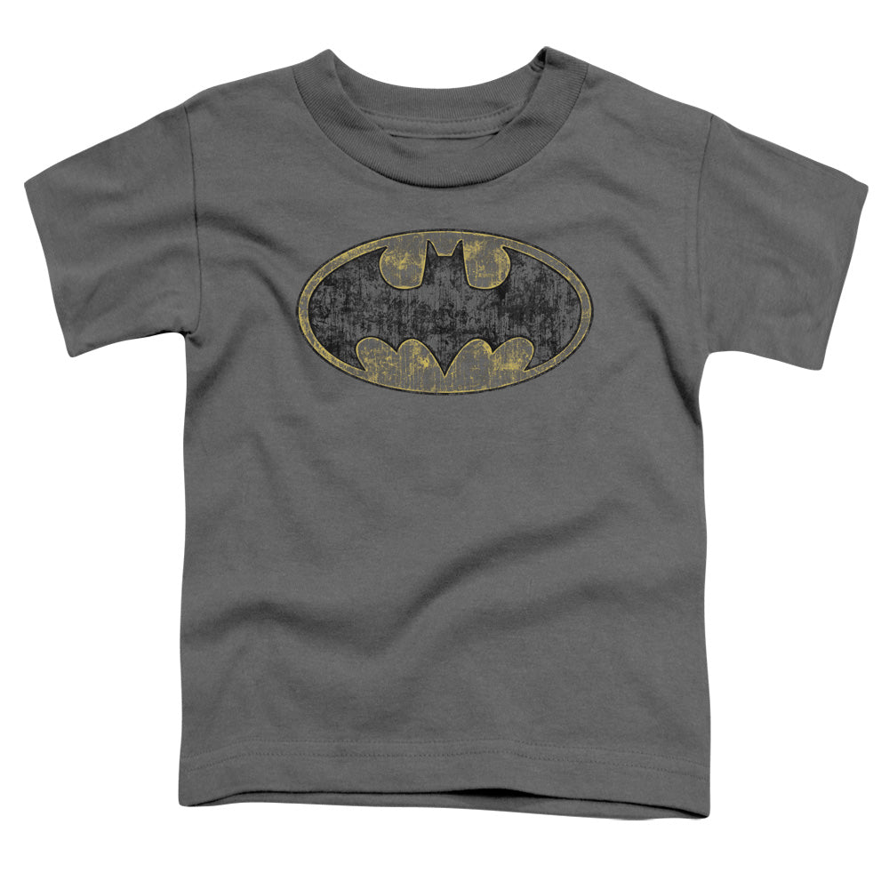 BATMAN TATTERED LOGO - S/S TODDLER TEE - CHARCOAL - T-Shirt