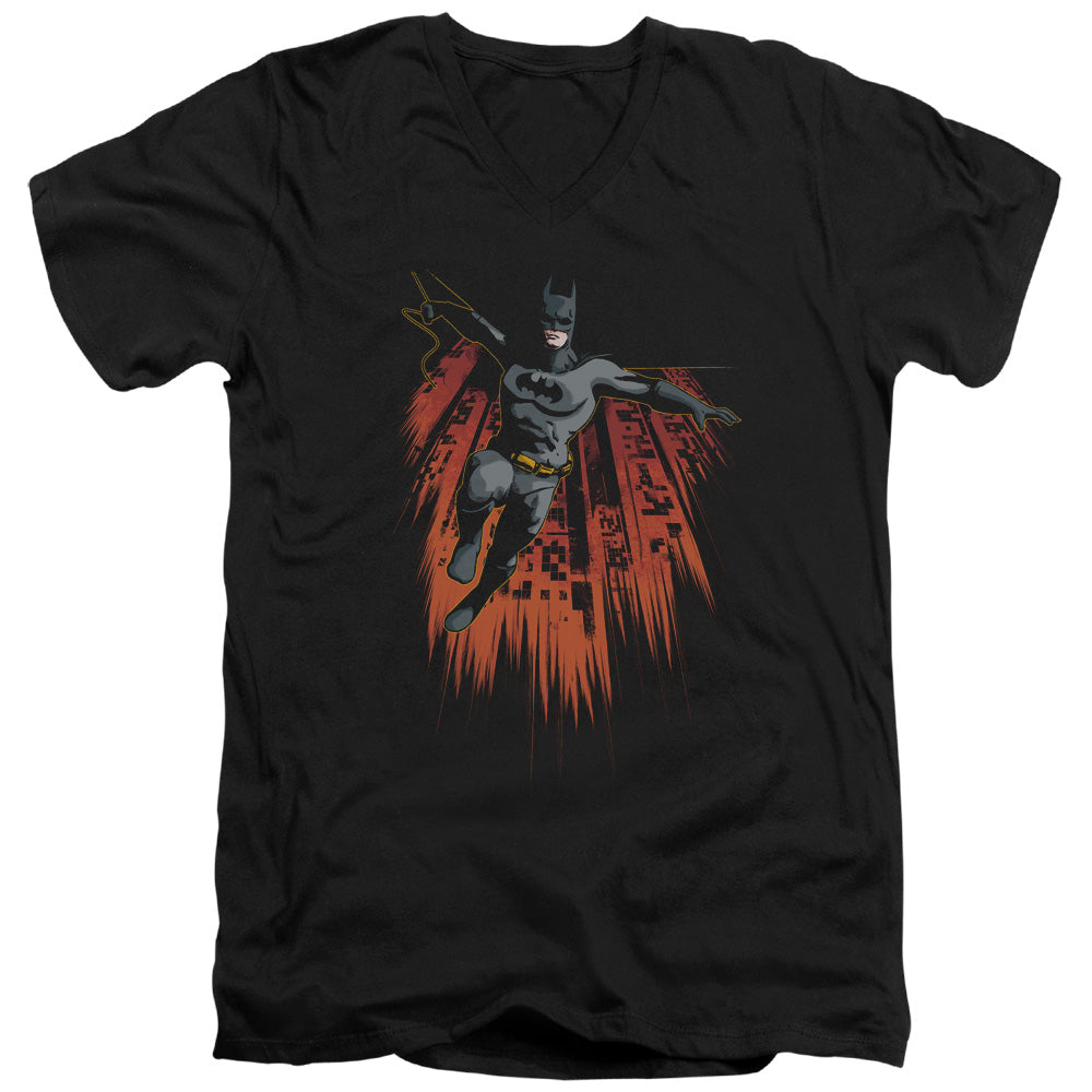 Batman - Majestic - Short Sleeve Adult V-neck 30/1 - Black T-shirt
