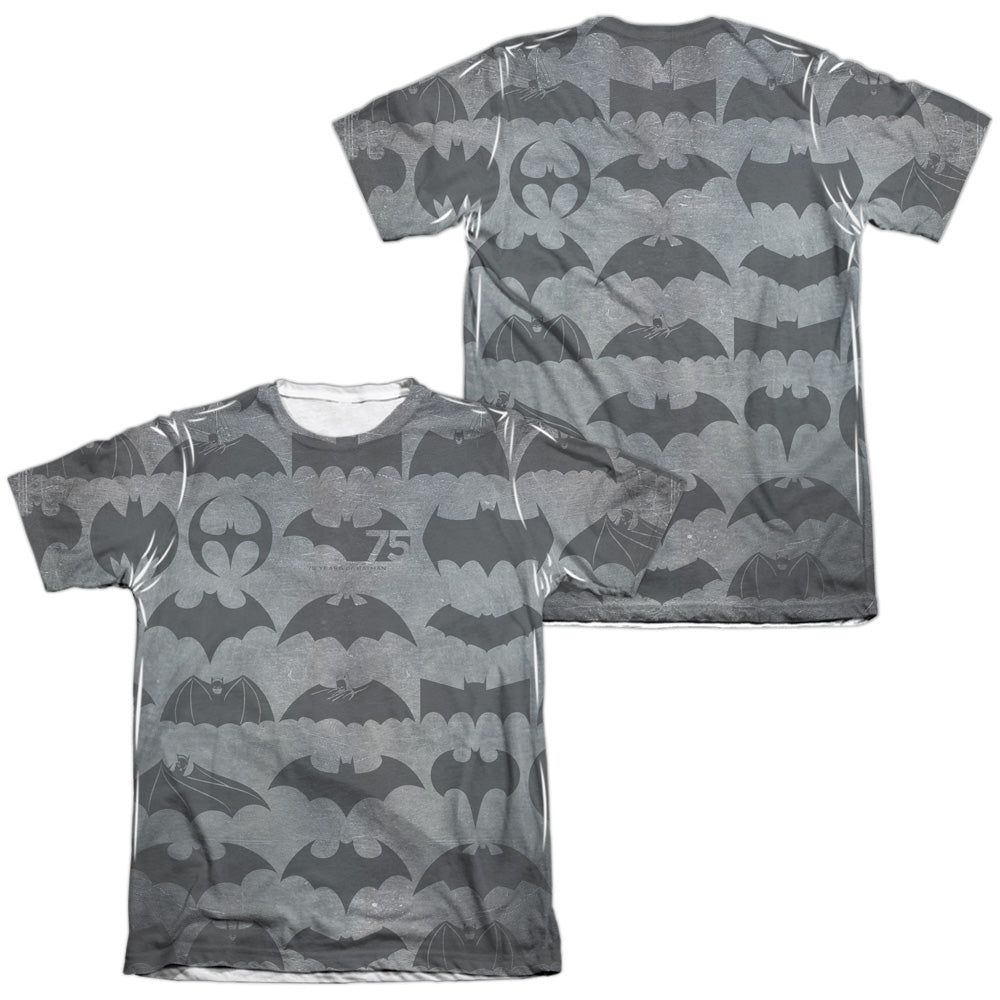 Batman - 75 Symbols (Front/back Print) - Adult Poly/cotton Short Sleeve Tee - White T-shirt