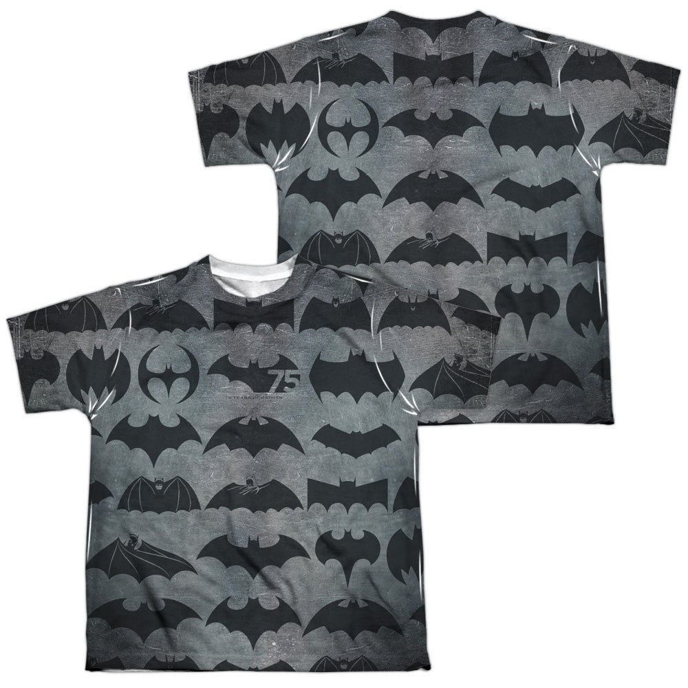 BATMAN 75 SYMBOLS (FRONT/BACK PRINT)-S/S YOUTH T-Shirt
