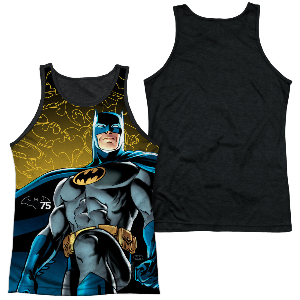 Batman - 75 Glow - Adult Poly Tank Top Black Back - White