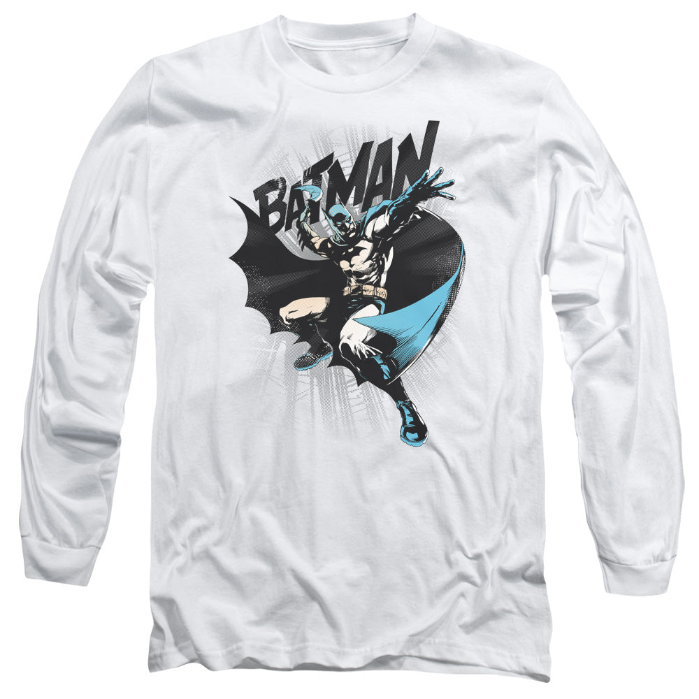 Batman - Batarang Throw - Long Sleeve Adult 18/1 - White T-shirt