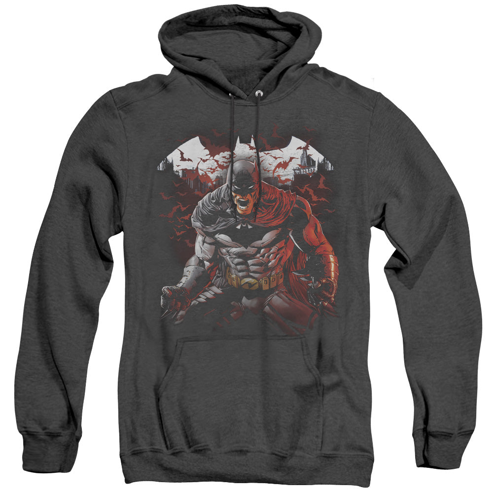 Batman - Raging Bat - Adult Heather Hoodie - Black