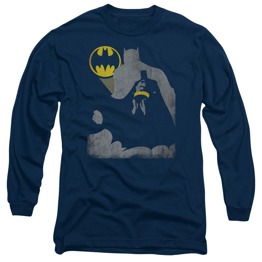 Batman - Bat Knockout - Long Sleeve Adult 18/1 - Navy T-shirt