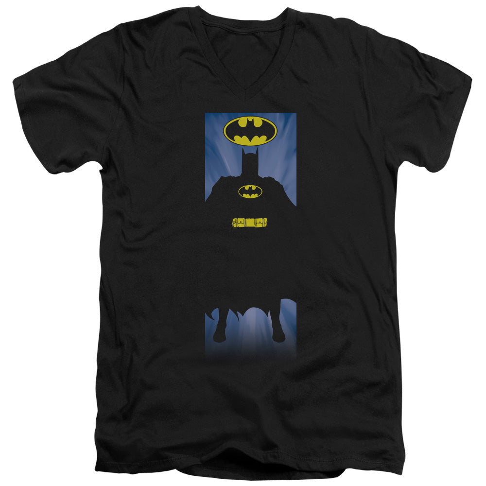 Batman - Batman Block - Short Sleeve Adult V-neck 30/1 - Black T-shirt