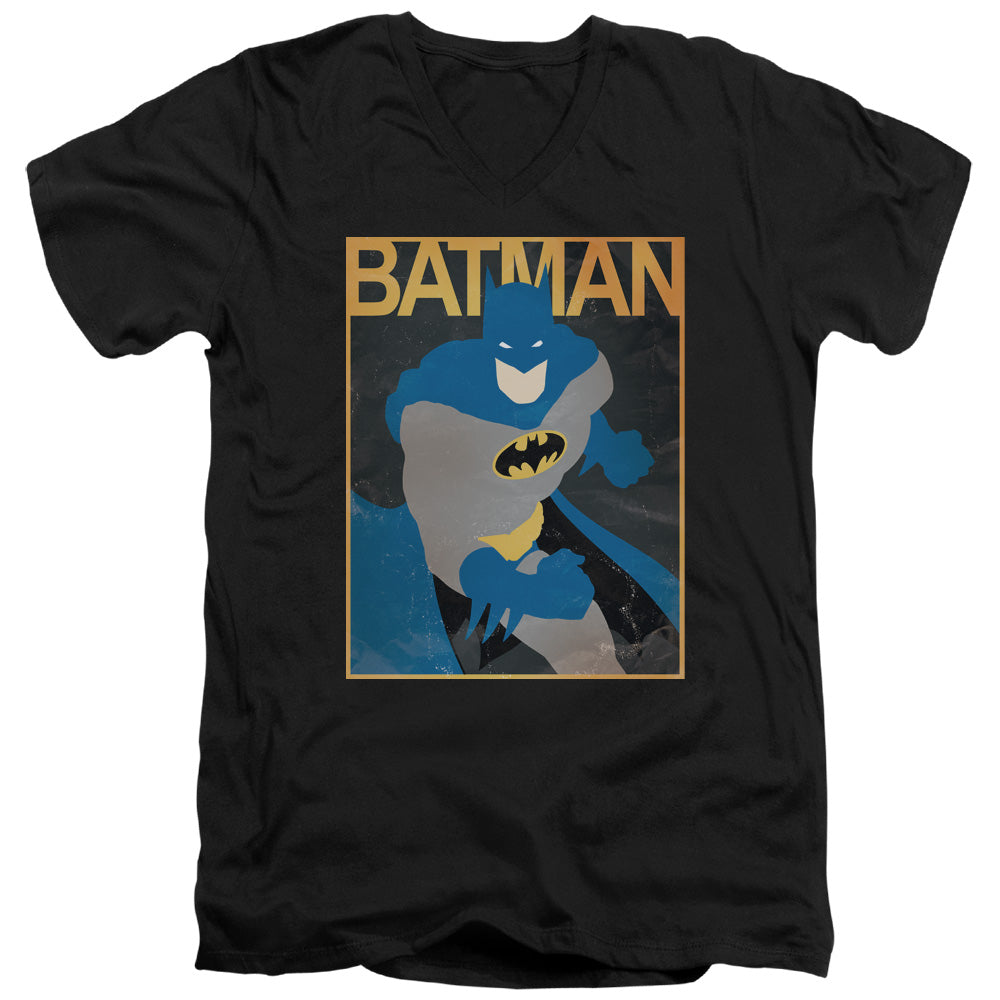Batman - Simple Bm Poster - Short Sleeve Adult V-neck 30/1 - Black T-shirt