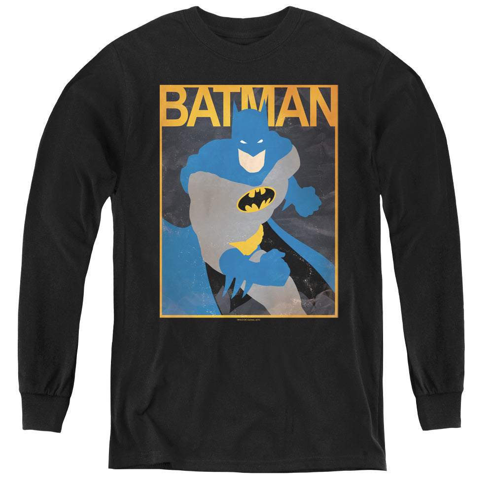 Batman - Simple Bm Poster - Youth Long Sleeve Tee - Black