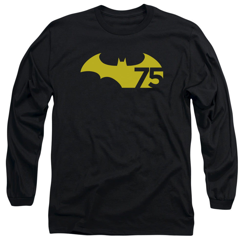 Batman - 75 Logo 2 - Long Sleeve Adult 18/1 - Black T-shirt