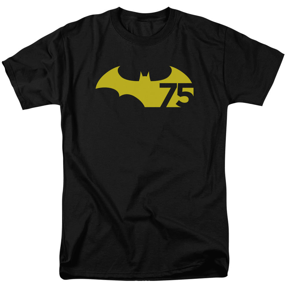 Batman - 75 Logo 2 - Short Sleeve Adult 18/1 - Black T-shirt