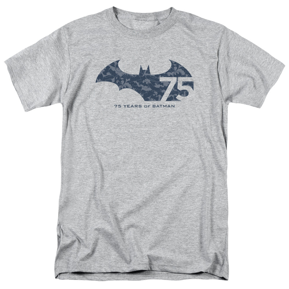 Batman - 75 Year Collage - Short Sleeve Adult 18/1 - Athletic Heather T-shirt