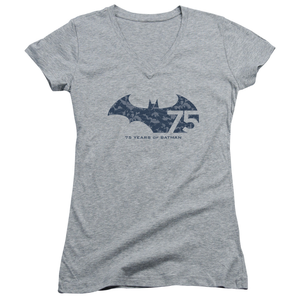 Batman - 75 Year Collage-junior V-neck - Athletic Heather