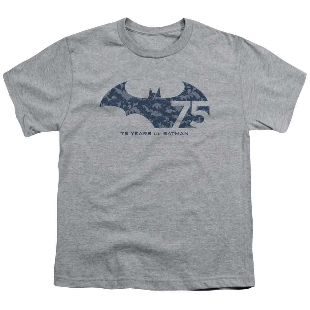 Batman - 75 Year Collage - Short Sleeve Youth 18/1 - Athletic Heather T-shirt