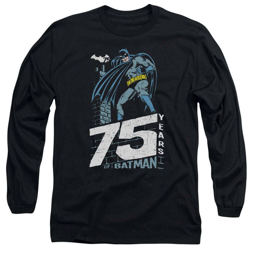 Batman - Rooftop - Long Sleeve Adult 18/1 - Black T-shirt