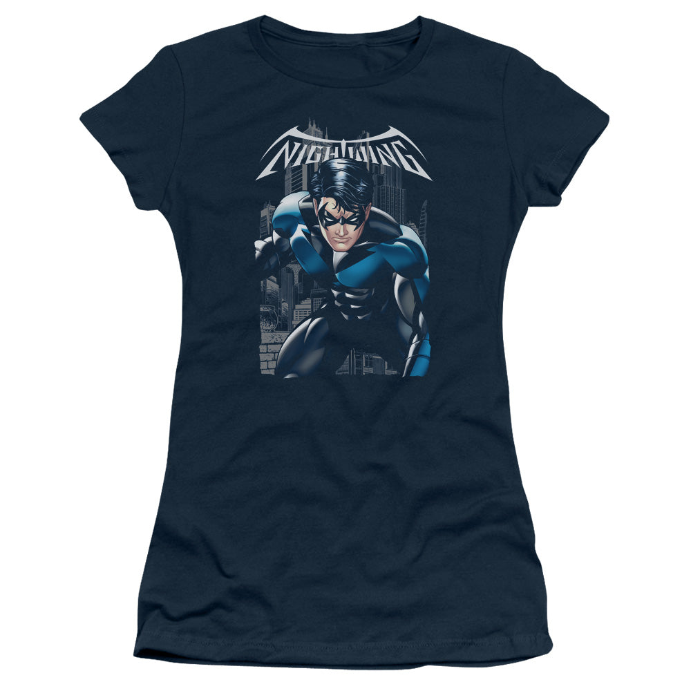 Batman - A Legacy - Short Sleeve Junior Sheer - Navy T-shirt
