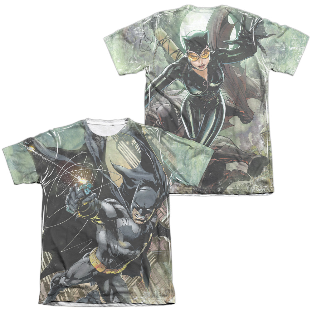 Batman - Catch (Front/back Print) - Adult Poly/cotton Short Sleeve Tee - White T-shirt