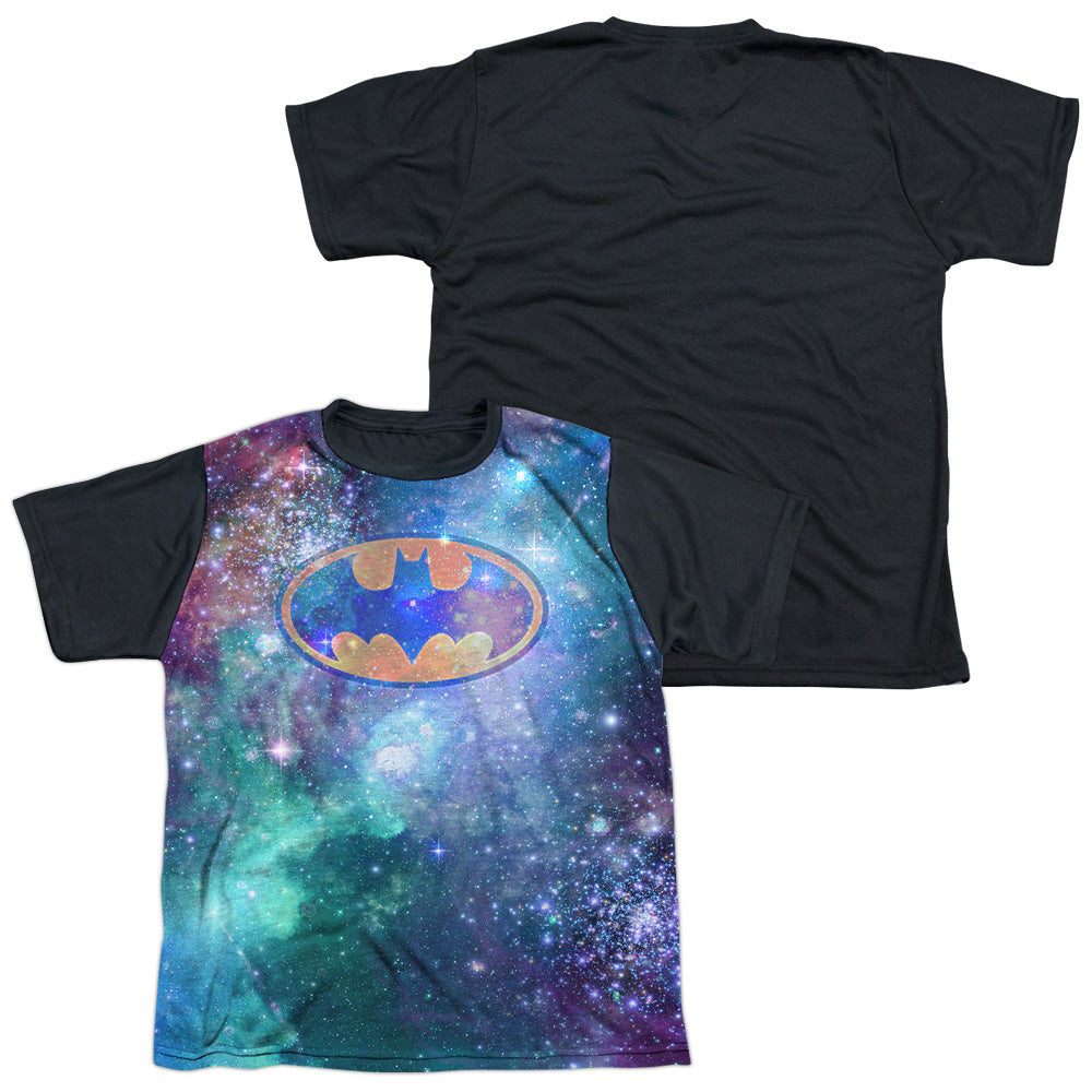 BATMAN GALAXY SYMBOL-S/S YOUTH WHITE FRONT BLACK BACK T-Shirt