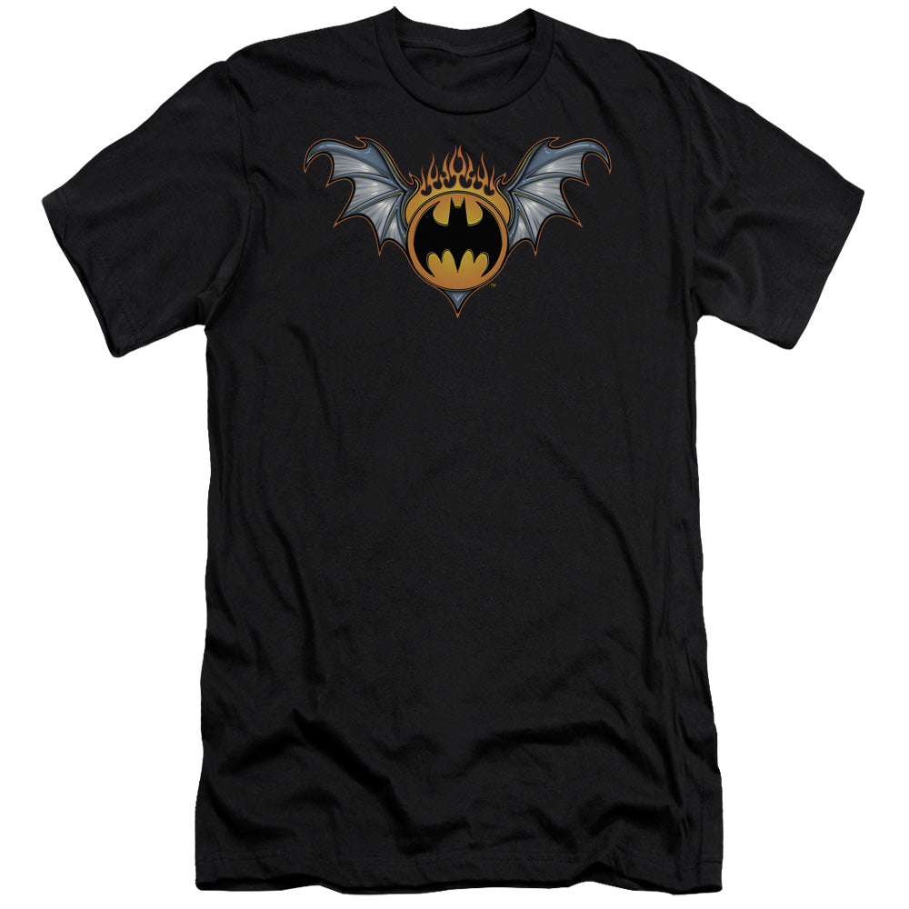 BATMAN BAT WINGS LOGO - S/S ADULT 30/1 - BLACK T-Shirt