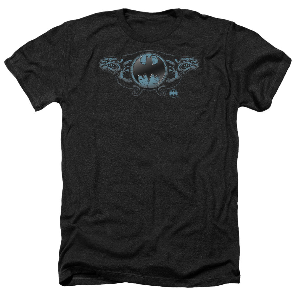 Batman - Two Gargoyles Logo - Adult Heather-black
