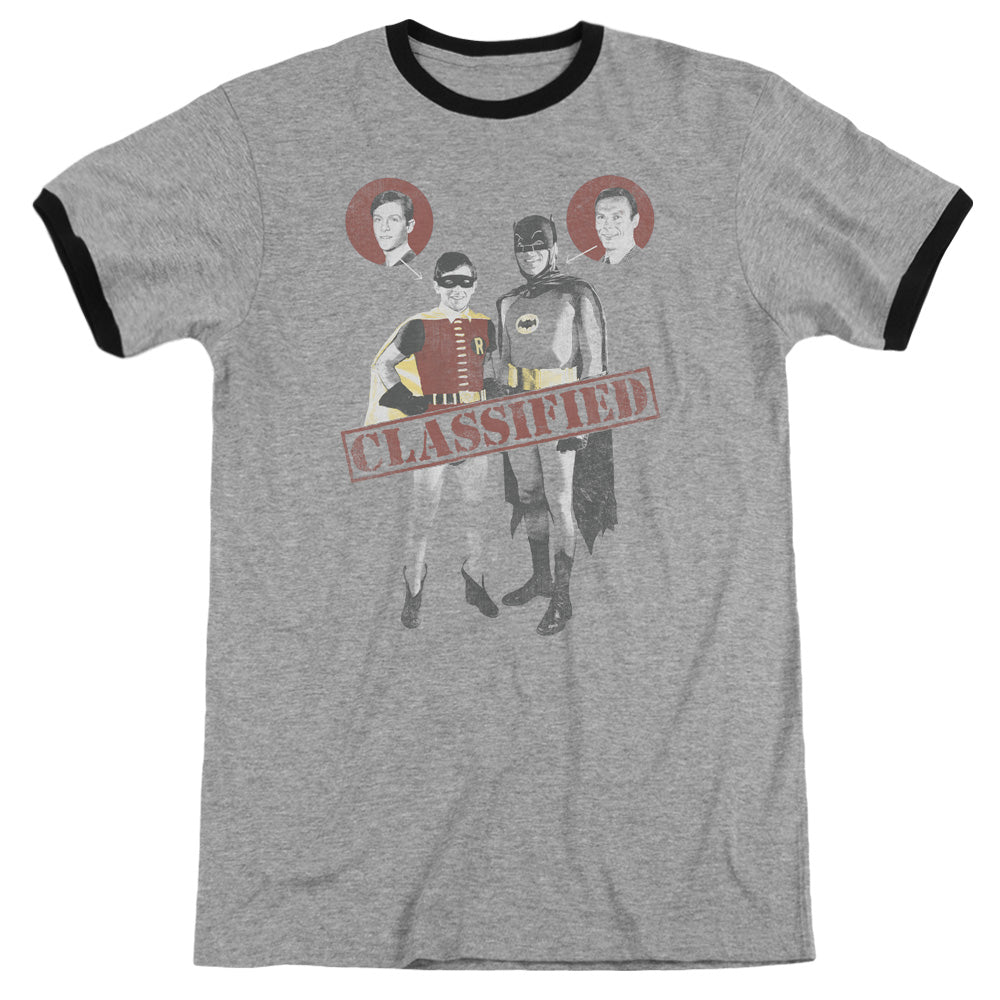 Batman Classic Tv - Classified - Adult Ringer - Heather/black