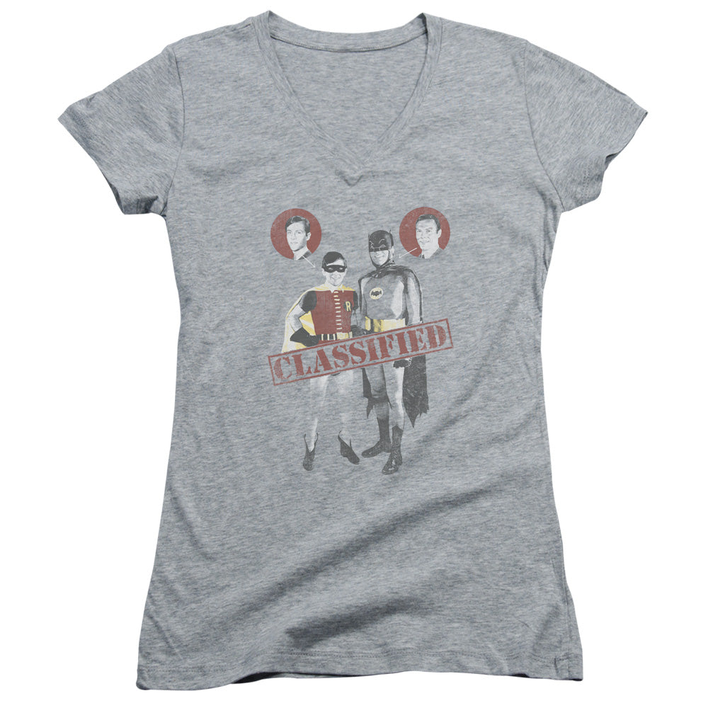 Batman Classic Tv - Classified-junior V-neck - Athletic Heather